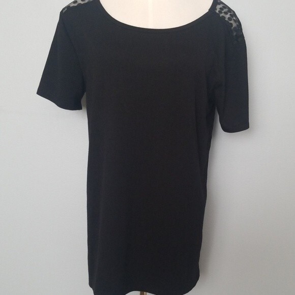 Verve ami black short sleeve top. Size Small - Picture 2 of 5